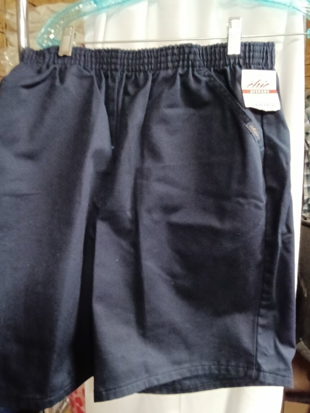 Chic Elastic Waist Navy Shorts